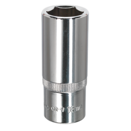 Sealey SP3818D Premier Fully Polished Deep Socket 3/8"Sq Drive 18mm