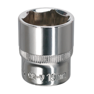 Sealey SP3819 Premier Fully Polished Socket 3/8"Sq Drive 19mm