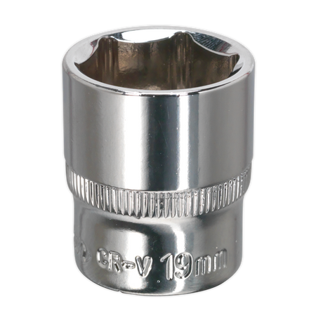 Sealey SP3819 Premier Fully Polished Socket 3/8"Sq Drive 19mm