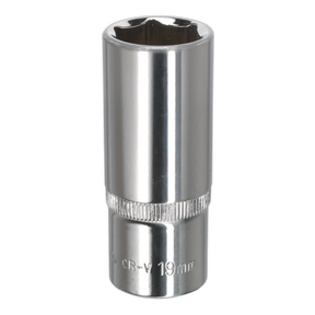 Sealey SP3819D Premier Fully Polished Socket 3/8"Sq Drive 19mm