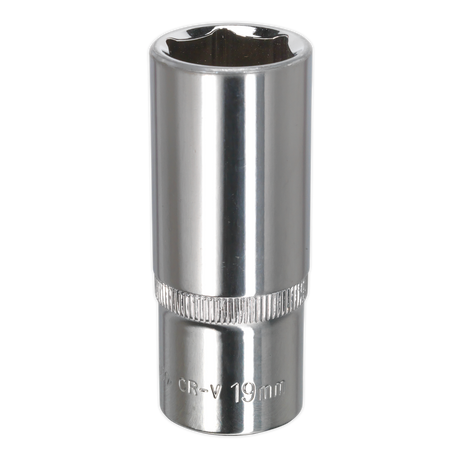 Sealey SP3819D Premier Fully Polished Socket 3/8"Sq Drive 19mm