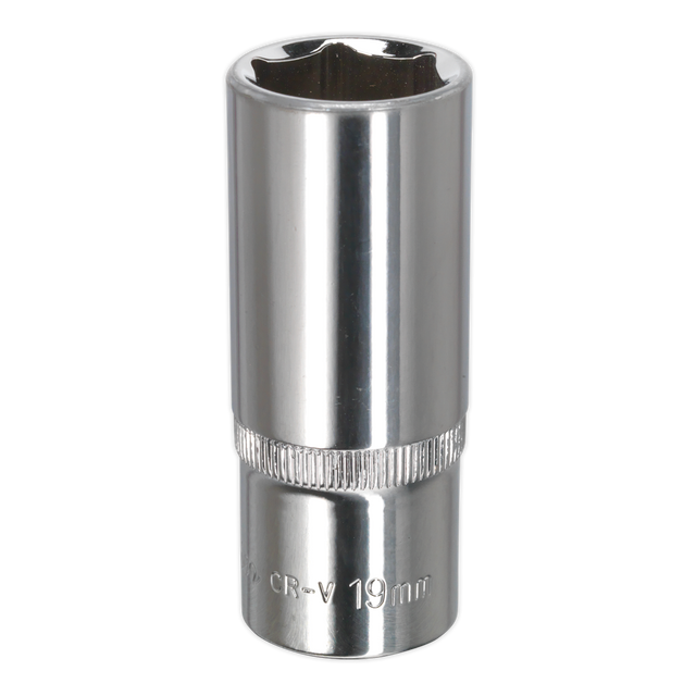 Sealey SP3819D Premier Fully Polished Socket 3/8"Sq Drive 19mm