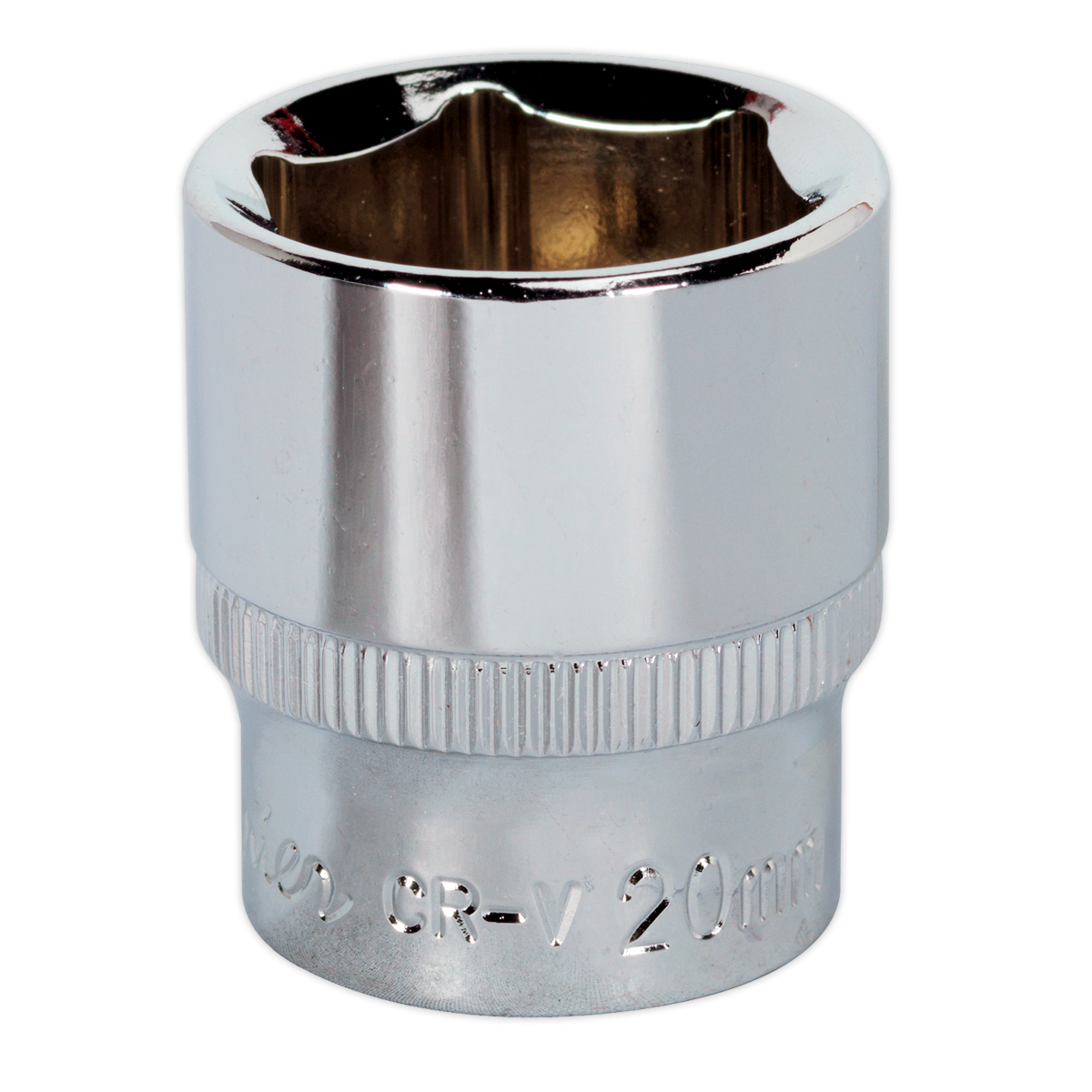 Sealey SP3820 Premier Fully Polished Socket 3/8"Sq Drive 20mm