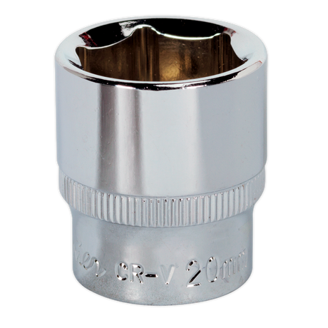 Sealey SP3820 Premier Fully Polished Socket 3/8"Sq Drive 20mm