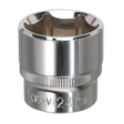 Sealey SP3824 Premier Fully Polished Socket 3/8"Sq Drive 24mm