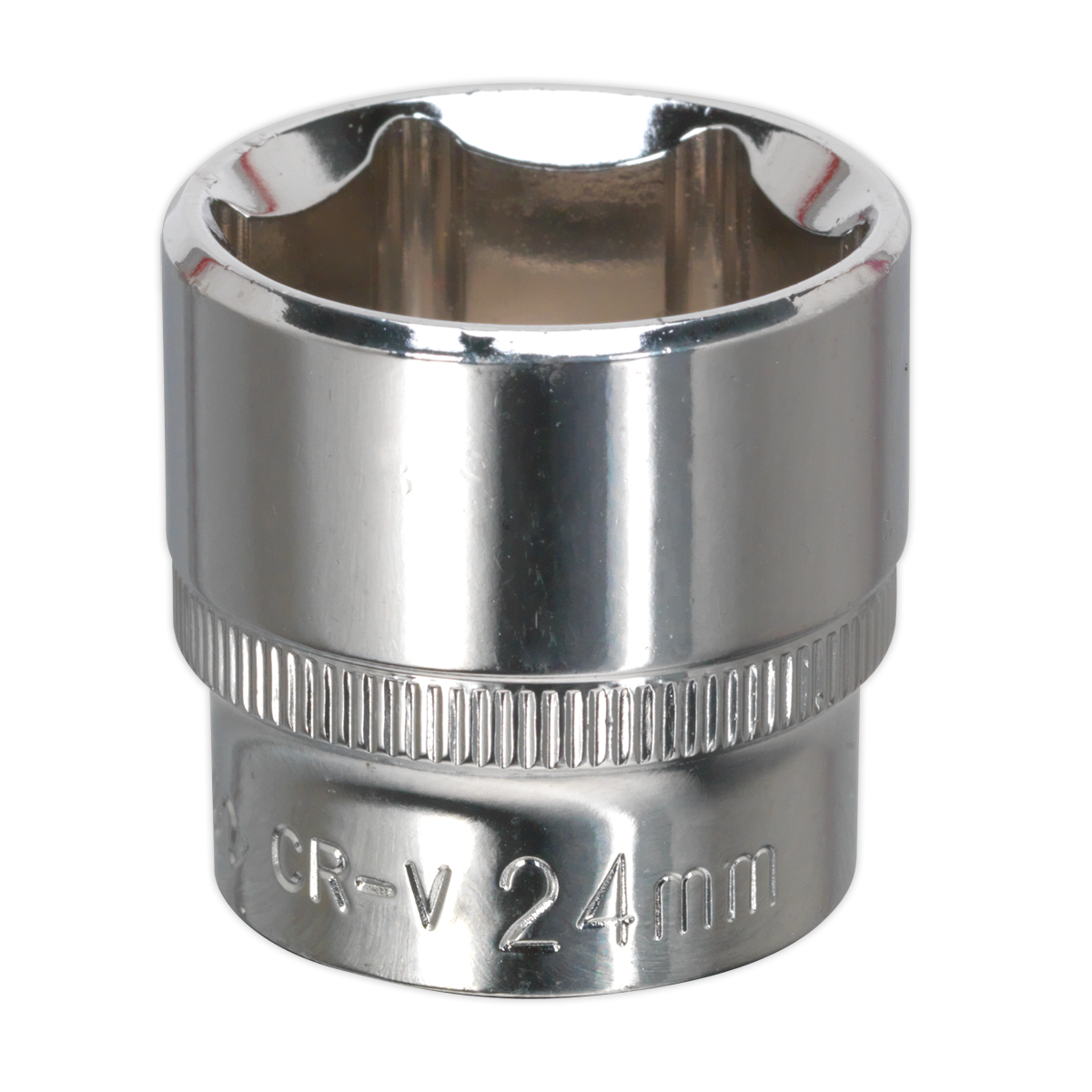 Sealey SP3824 Premier Fully Polished Socket 3/8"Sq Drive 24mm