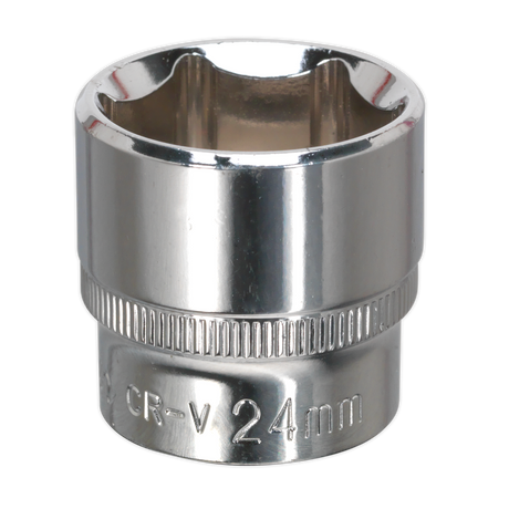 Sealey SP3824 Premier Fully Polished Socket 3/8"Sq Drive 24mm