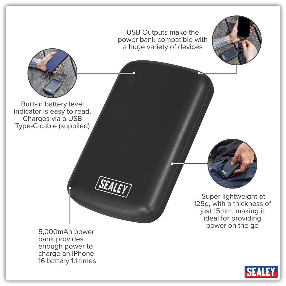 Sealey SPB103 Portable Power Bank 10W 5000mAh - additional view 9