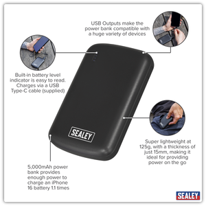 Sealey SPB103 Portable Power Bank 10W 5000mAh - additional view 9