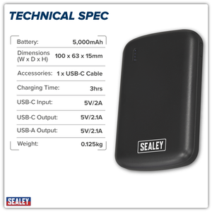Sealey SPB103 Portable Power Bank 10W 5000mAh - additional view 8
