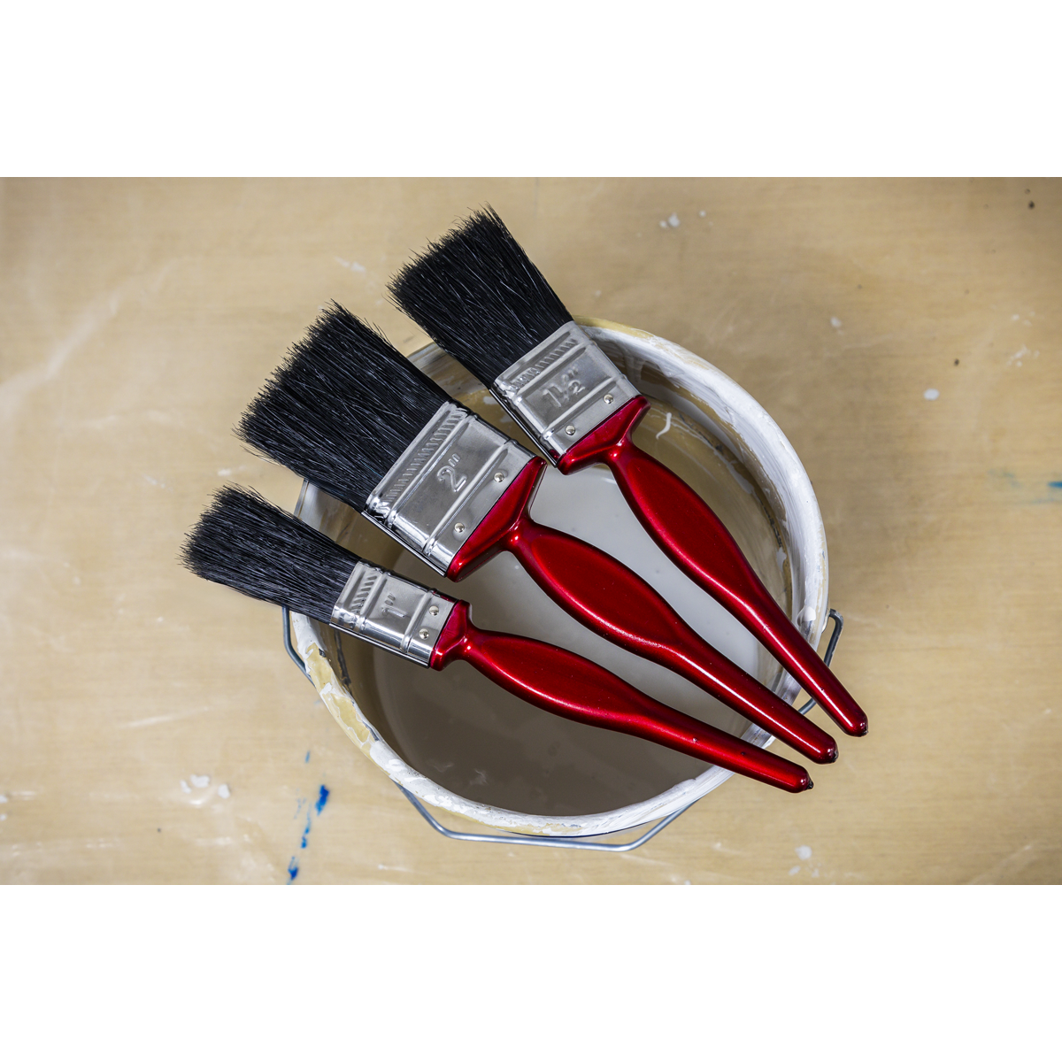 Sealey SPBS3 Pure Bristle Paint Brush Set 3pc - additional view 2