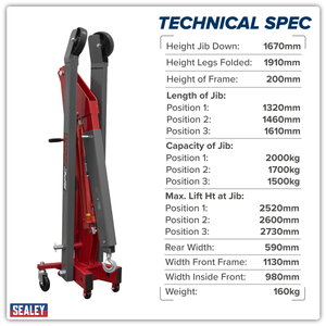 Sealey SPC2000 Folding Engine Crane 2 Tonne - additional view 2