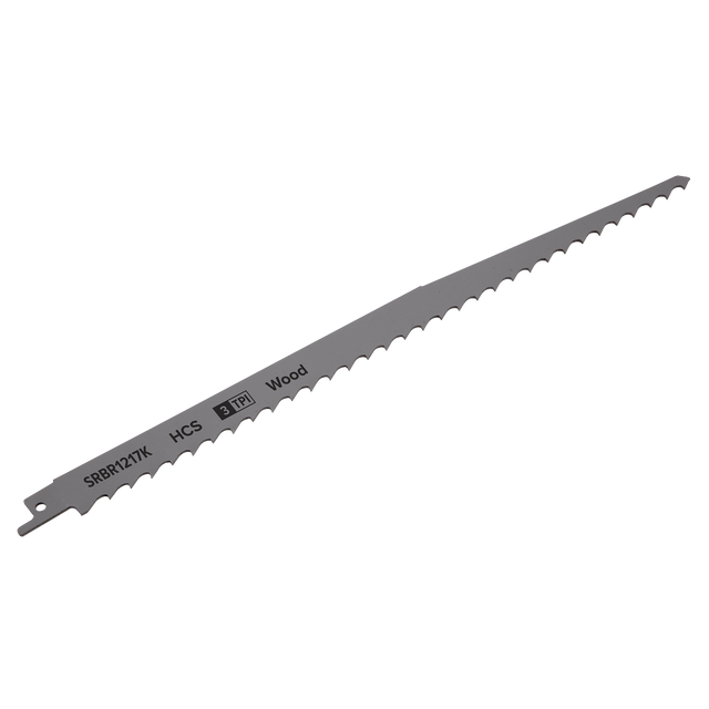 Sealey SRBR1217K Reciprocating Saw Blade for Pruning & Coarse Wood 300mm 3tpi - Pack of 5