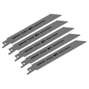 Sealey SRBR622HF Reciprocating Saw Blade for Wood & Plastics 150mm 10tpi - Pack of 5