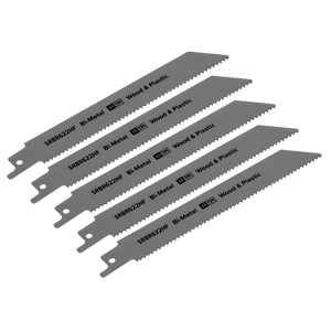 Sealey SRBR622HF Reciprocating Saw Blade for Wood & Plastics 150mm 10tpi - Pack of 5