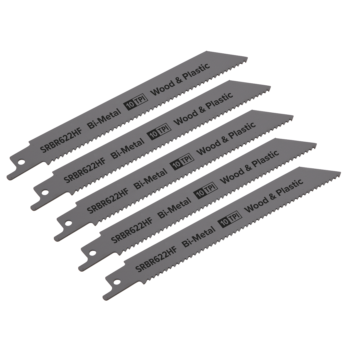 Sealey SRBR622HF Reciprocating Saw Blade for Wood & Plastics 150mm 10tpi - Pack of 5 - additional view 4