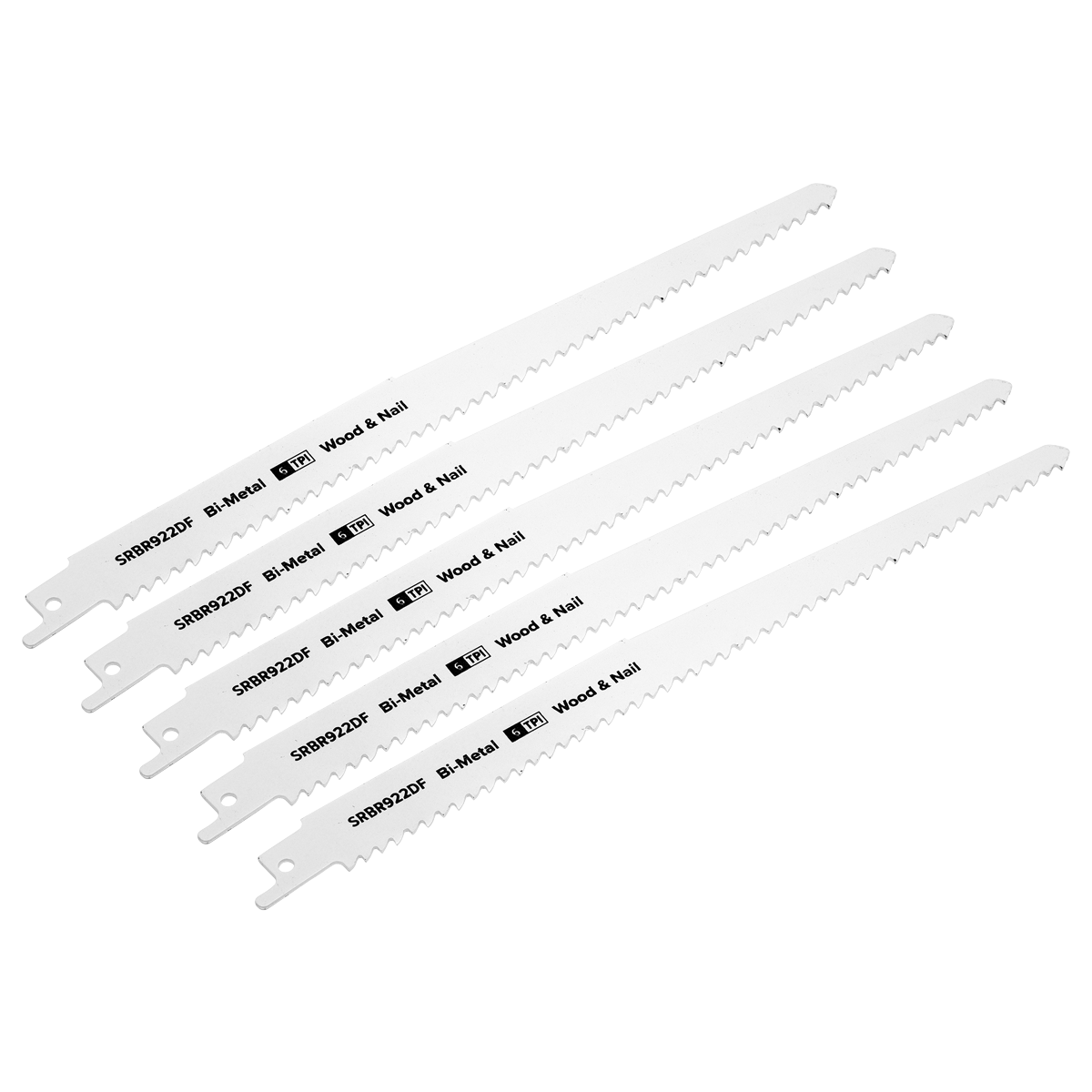 Sealey SRBR922DF Reciprocating Saw Blade for Wood & Nails 230mm 6tpi - Pack of 5