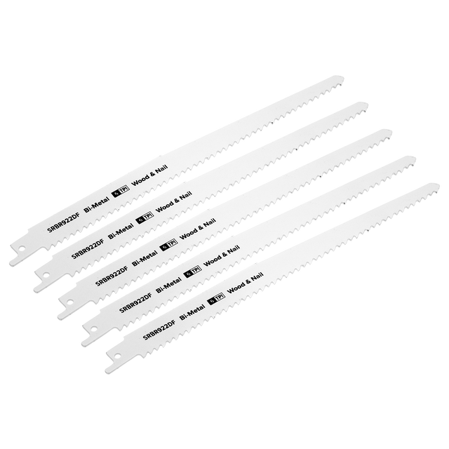 Sealey SRBR922DF Reciprocating Saw Blade for Wood & Nails 230mm 6tpi - Pack of 5