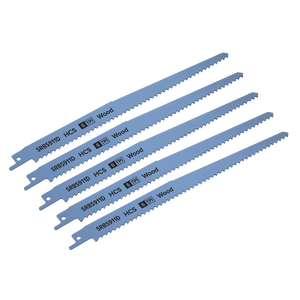 Sealey SRBS911D Reciprocating Saw Blade for Clean Wood 230mm 6tpi - Pack of 5 - additional view 2