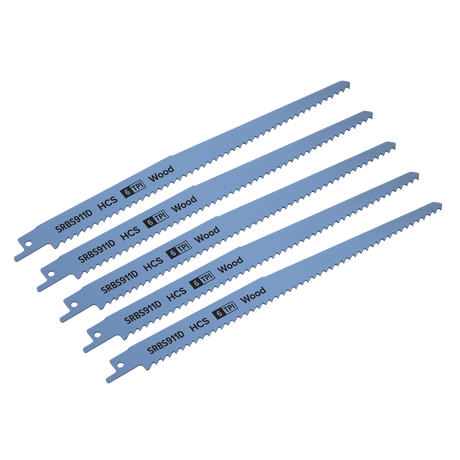 Sealey SRBS911D Reciprocating Saw Blade for Clean Wood 230mm 6tpi - Pack of 5 - additional view 2