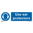 Sealey SS10P10 Worksafe® Use Ear Protectors Safety Sign, Rigid Plastic - Pack of 10