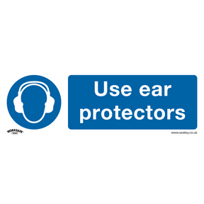 Sealey SS10P10 Worksafe® Use Ear Protectors Safety Sign, Rigid Plastic - Pack of 10