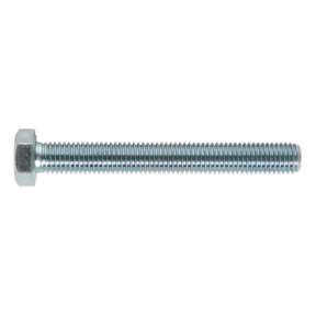 Sealey SS12100 8.8 Zinc Plated HT Setscrew M12 x 100mm, DIN 933 - Pack of 10