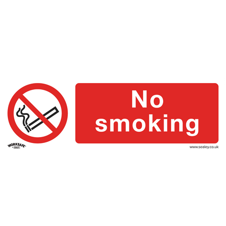 Sealey SS13V1 Worksafe® No Smoking Safety Sign - Self-Adhesive Vinyl