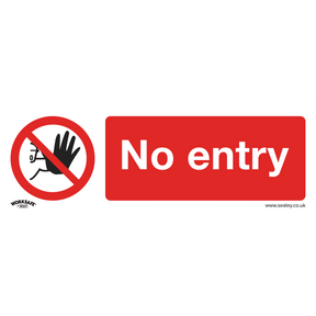 Sealey SS14P1 Worksafe® No Entry Safety Sign - Rigid Plastic
