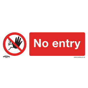 Sealey SS14V1 Worksafe® No Entry Safety Sign - Self-Adhesive Vinyl