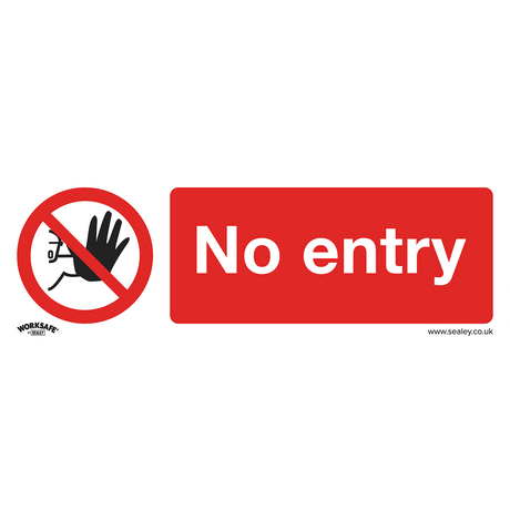 Sealey SS14V1 Worksafe® No Entry Safety Sign - Self-Adhesive Vinyl