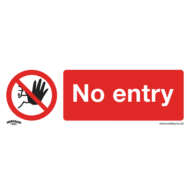Sealey SS14V1 Worksafe® No Entry Safety Sign - Self-Adhesive Vinyl