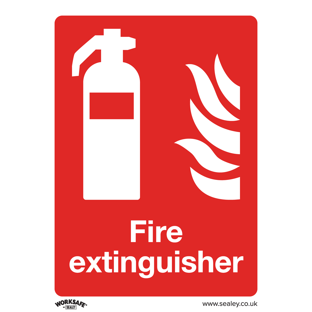 Sealey SS15V1 Worksafe® Fire Extinguisher Safety Sign - Self-Adhesive Vinyl