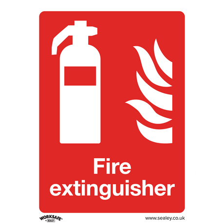 Sealey SS15V1 Worksafe® Fire Extinguisher Safety Sign - Self-Adhesive Vinyl
