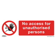 Sealey SS17P10 Worksafe® No Access Safety Sign, Rigid Plastic - Pack of 10