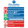 Sealey SS19P1 Worksafe® Fire Action With Lift Safety Sign - Rigid Plastic