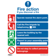 Sealey SS20P1 Worksafe® Fire Action Without Lift Safety Sign - Rigid Plastic