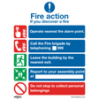 Sealey SS20V1 Worksafe® Fire Action Without Lift Safety Sign - Self-Adhesive Vinyl