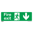 Sealey SS22P1 Worksafe® Fire Exit (Down) Safety Sign - Rigid Plastic