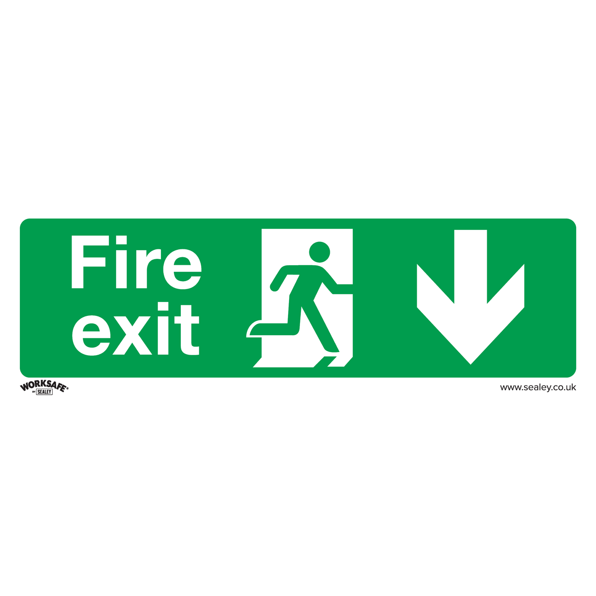 Sealey SS22P1 Worksafe® Fire Exit (Down) Safety Sign - Rigid Plastic