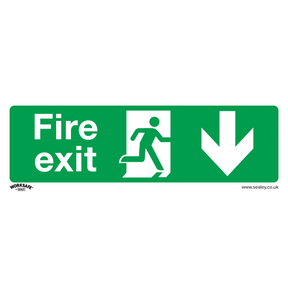 Sealey SS22P1 Worksafe® Fire Exit (Down) Safety Sign - Rigid Plastic