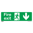 Sealey SS22V10 Worksafe® Fire Exit (Down) Safety Sign, Self-Adhesive Vinyl - Pack of 10