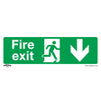 Sealey SS22V1 Worksafe® Fire Exit (Down) Safety Sign - Self-Adhesive Vinyl