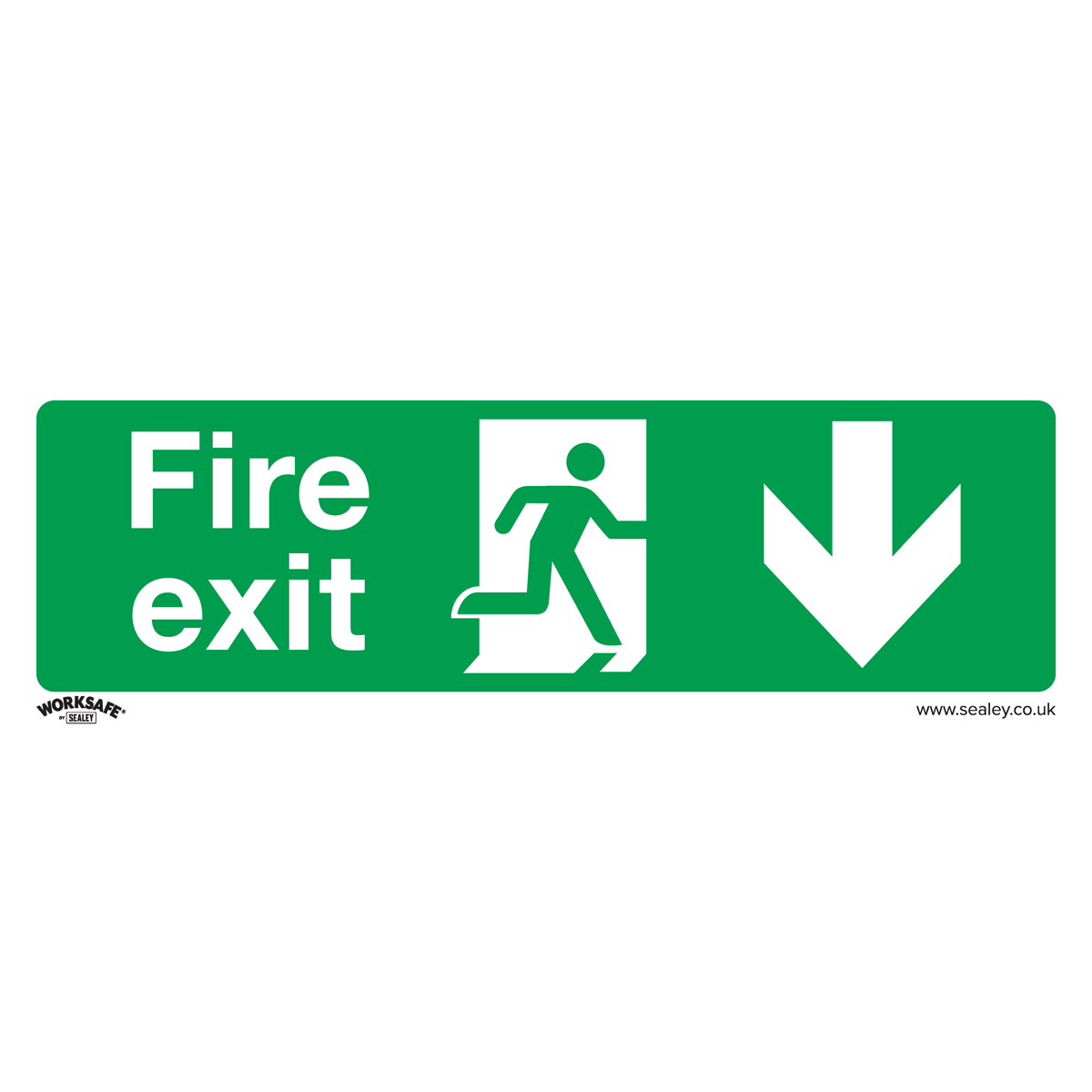 Sealey SS22V1 Worksafe® Fire Exit (Down) Safety Sign - Self-Adhesive Vinyl