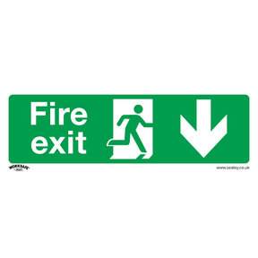 Sealey SS22V1 Worksafe® Fire Exit (Down) Safety Sign - Self-Adhesive Vinyl