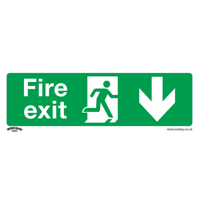 Sealey SS22V1 Worksafe® Fire Exit (Down) Safety Sign - Self-Adhesive Vinyl