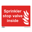 Sealey SS23P1 Worksafe® Sprinkler Stop Valve Safety Sign - Rigid Plastic