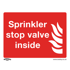 Sealey SS23P1 Worksafe® Sprinkler Stop Valve Safety Sign - Rigid Plastic