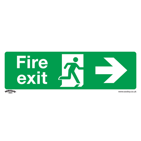 Sealey SS24P1 Worksafe® Fire Exit (Right) Safety Sign - Rigid Plastic