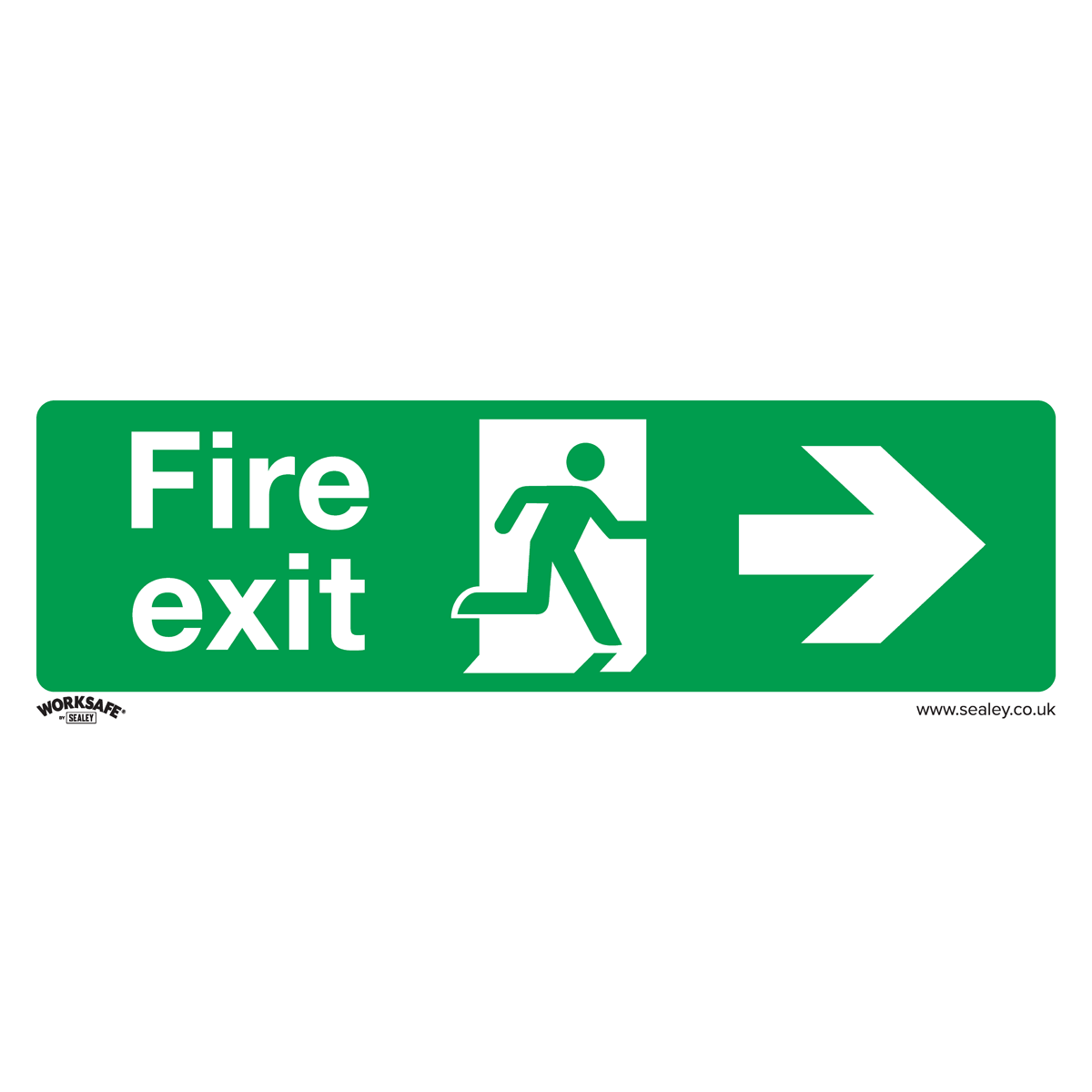 Sealey SS24V1 Worksafe® Fire Exit (Right) Safety Sign - Self-Adhesive Vinyl